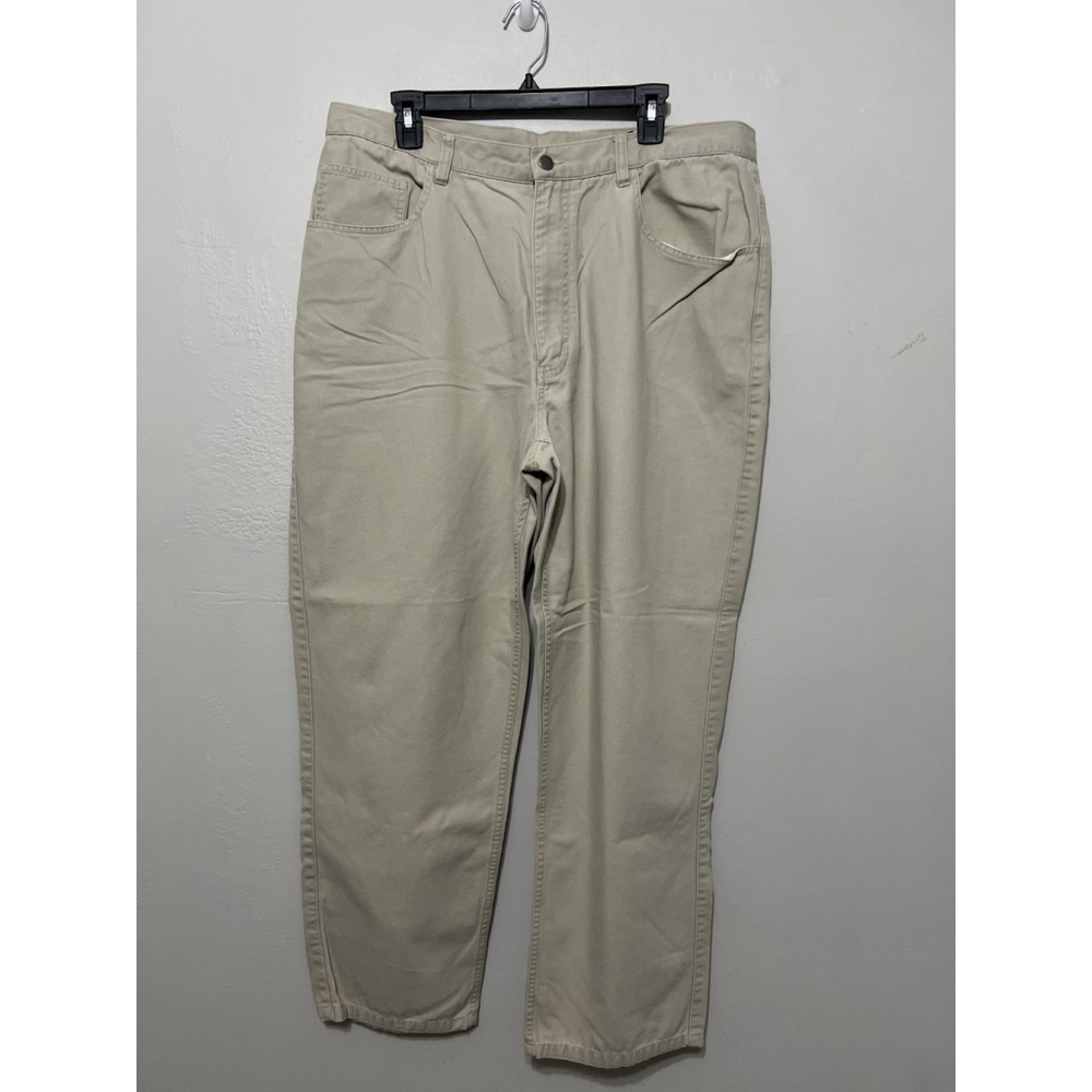 Roundtree & Yorke Jeans Vintage Men's 38X30 relaxed fit straight khaki tan beige